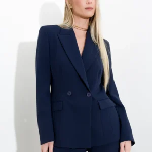 double breasted blazer in technical fabric